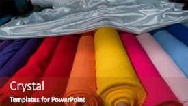  Presentation with fabrics - Presentation having collection-of-fashionable-fabrics-samples background and a tawny brown colored foreground