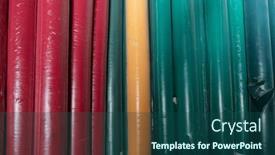  Presentation with tailor store - Presentation theme consisting of collection-of-fashionable-fabrics-samples background and a ocean colored foreground