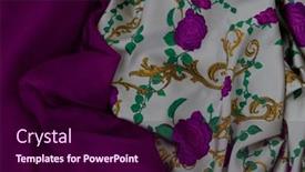  Presentation with tailor store - Presentation theme having collection-of-fashionable-fabrics-samples background and a wine colored foreground