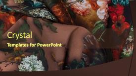  Presentation with fabrics - Presentation consisting of collection-of-fashionable-fabrics-samples background and a tawny brown colored foreground