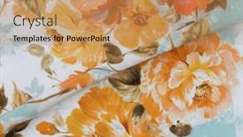  Presentation with fabrics - PPT layouts having collection-of-fashionable-fabrics-samples background and a coral colored foreground