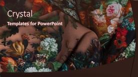  Presentation with tailor store - PPT theme enhanced with collection-of-fashionable-fabrics-samples background and a tawny brown colored foreground