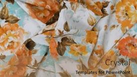  Presentation with fabrics - PPT theme with collection-of-fashionable-fabrics-samples background and a coral colored foreground