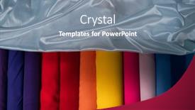  Presentation with tailor store - Slides enhanced with collection-of-fashionable-fabrics-samples background and a gray colored foreground