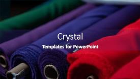  Presentation with tailor store - PPT layouts featuring collection-of-fashionable-fabrics-samples background and a navy blue colored foreground