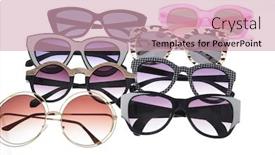  Presentation with shapes - Presentation theme enhanced with collection-of-fashionable-sunglasses background and a soft green colored foreground