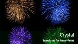  Presentation with firework - PPT layouts consisting of collection of fireworks background and a forest green colored foreground