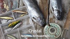  Presentation with fishing - Beautiful presentation theme featuring collection of fly fishing backdrop and a gray colored foreground