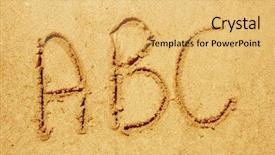  Presentation with fonts - Amazing PPT theme having collection of fonts in sand backdrop and a yellow colored foreground