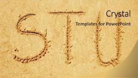  Presentation with fonts - Audience pleasing PPT theme consisting of collection of fonts in sand backdrop and a yellow colored foreground