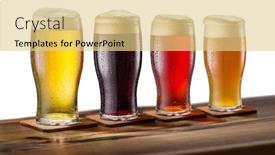  Presentation with different types of nuts - Presentation theme featuring collection-of-four-types background and a yellow colored foreground