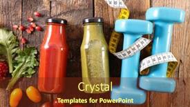  Presentation with fruit juice bottle - Presentation theme featuring collection-of-fresh-fruit-juice background and a tawny brown colored foreground