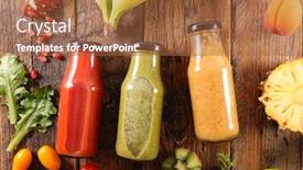  Presentation with fruit juice bottle - Presentation design enhanced with collection-of-fresh-fruit-juice background and a red colored foreground