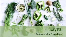  Presentation with fresh avocado - Beautiful slides featuring collection of fresh green vegetables backdrop and a mint green colored foreground