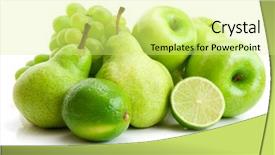  Presentation with orange green white - Cool new theme with collection of green fruits isolated backdrop and a blonde colored foreground