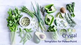  Presentation with celery - PPT layouts enhanced with collection of green produce background and a sky blue colored foreground