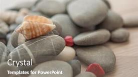  Presentation with wood planks - Presentation design consisting of collection-of-grey-pebbles background and a gray colored foreground