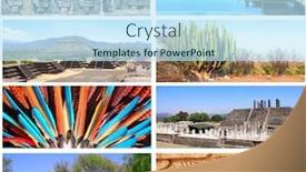  Presentation with teotihuacan - Slides having collection-of-horizontal-banners background and a sky blue colored foreground