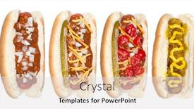  Presentation with ketchup - PPT layouts featuring collection-of-hotdogs-with-mustard background and a light gray colored foreground