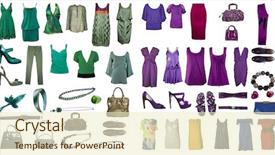  Presentation with accessories - PPT layouts having collection of icons of clothes background and a cream colored foreground