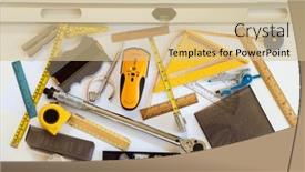  Presentation with medical instruments engineering - Slide deck having collection-of-instruments-of-measure background and a soft green colored foreground