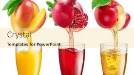 Presentation with advertisement - Slide deck enhanced with collection-of-juice-glasses background and a blonde colored foreground