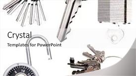  Presentation with plain for hacking topic - Amazing slides having collection of keys and locks backdrop and a white colored foreground