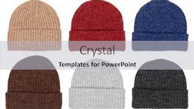  Presentation with winter - PPT theme with collection-of-knit-winter-beanie and a light gray colored foreground