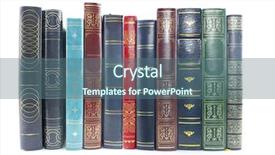  Presentation with old book - Audience pleasing presentation consisting of collection of old books lined backdrop and a ocean colored foreground