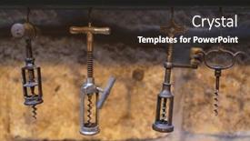  Presentation with corkscrew - Amazing presentation theme having collection-of-old-corkscrew backdrop and a tawny brown colored foreground