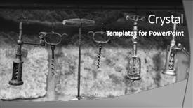  Presentation with corkscrew - PPT theme enhanced with collection-of-old-corkscrew background and a dark gray colored foreground