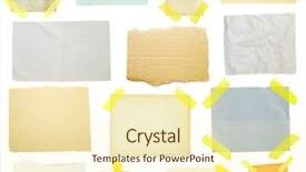  Presentation with post stick note - PPT theme having collection of old note paper background and a cream colored foreground