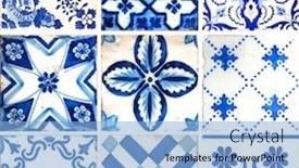  Presentation with patterns - PPT theme enhanced with islamic textiles - collection of orange patterns tiles background and a light blue colored foreground