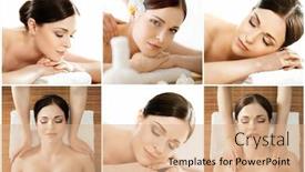  Presentation with women photos - Theme featuring collection-of-photos-with-women background and a coral colored foreground