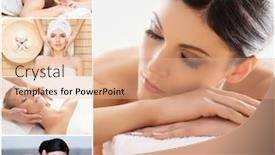  Presentation with women photos - Theme consisting of collection-of-photos-with-women background and a coral colored foreground