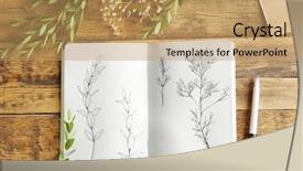  Presentation with plants - Presentation theme having collection of plants and sketchbook background and a coral colored foreground