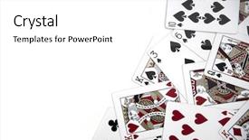  Presentation with win win - Amazing slide deck having collection of playing cards background backdrop and a white colored foreground