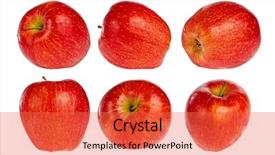  Presentation with white red employees - Theme having collection of red apples isolated background and a red colored foreground