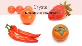  Presentation with fruit - Audience pleasing slide set consisting of collection-of-red-fruit backdrop and a coral colored foreground