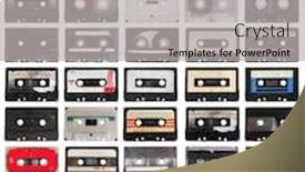  Presentation with audio - Audience pleasing slide deck consisting of collection-of-retro-audio-tapes backdrop and a light gray colored foreground