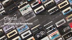  Presentation with audio - Amazing slides having collection-of-retro-audio-tapes backdrop and a dark gray colored foreground