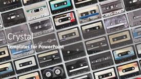  Presentation with audio - Amazing theme having collection-of-retro-audio-tapes backdrop and a gray colored foreground