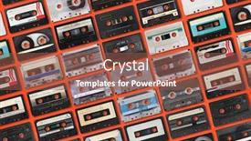  Presentation with audio - PPT layouts featuring collection-of-retro-audio-tapes background and a violet colored foreground