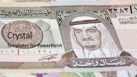  Presentation with saudi arabia - Colorful presentation design enhanced with collection of saudi arabia riyal backdrop and a light gray colored foreground