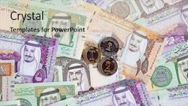  Presentation with saudi arabia - Beautiful theme featuring collection of saudi arabia riyal backdrop and a  colored foreground