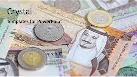  Presentation with saudi arabia - Colorful slide deck enhanced with collection of saudi arabia riyal backdrop and a  colored foreground