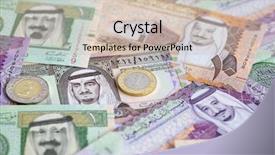  Presentation with saudi arabia - Colorful PPT layouts enhanced with collection of saudi arabia riyal backdrop and a soft green colored foreground