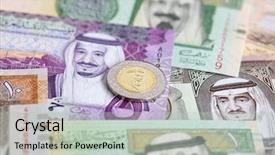  Presentation with saudi arabia - Slides having collection of saudi arabia riyal background and a mint green colored foreground
