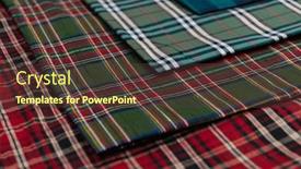  Presentation with tailor store - PPT theme consisting of collection-of-scottish-fashionable-fabrics background and a tawny brown colored foreground
