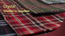  Presentation with fabrics - PPT theme having collection-of-scottish-fashionable-fabrics background and a tawny brown colored foreground